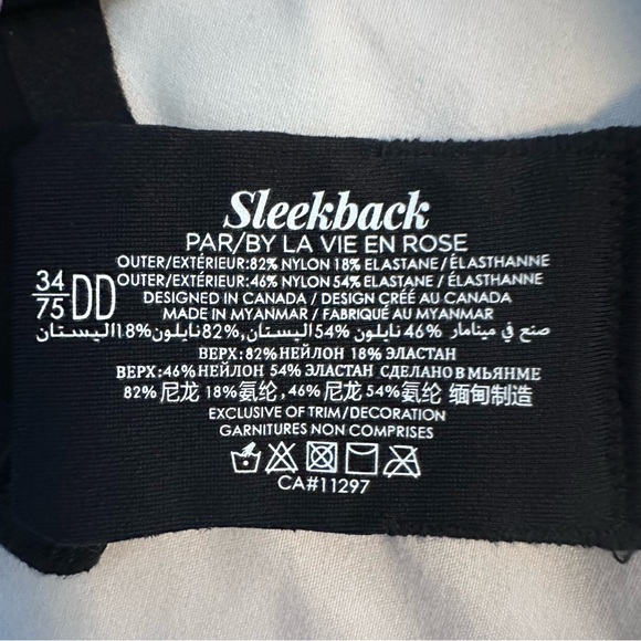 NWT La Vie en Rose Sleekback Wireless Bra – Floral Print – Size 34DD - Picture 2 of 4